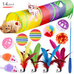 Interactive Cat Play Tunnel – Foldable Mouse and Fish Toy Set for Pets