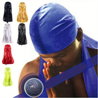 Silky Durag Headwrap – Long Tail Wave Cap for Men Hair Maintenance