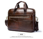 Genuine Leather Men Briefcase – Professional Laptop Messenger for Business