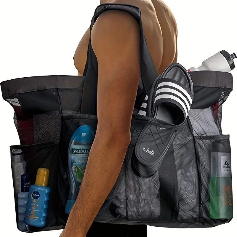 Extra Large Waterproof Beach Bag – Foldable Mesh Tote for Travel and Swimming
