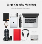 Split Leather Laptop Backpack – Large 14 Inch Travel Bag for Men