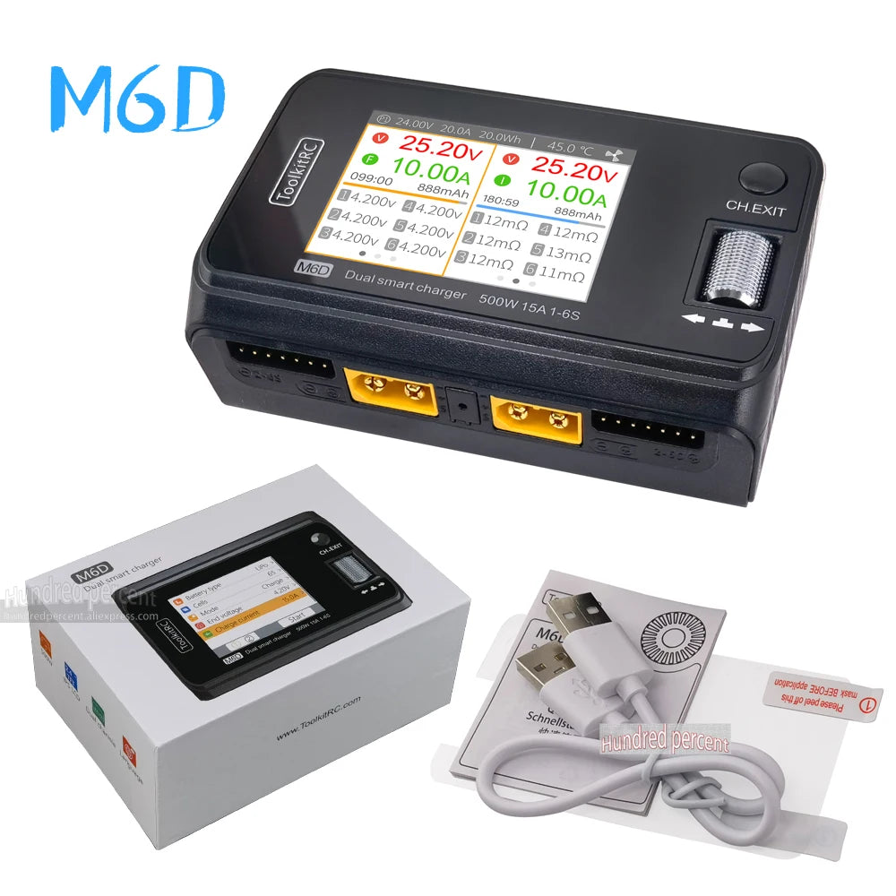 Dual Channel Smart Charger – 500W 15A for FPV Drone Lipo Batteries