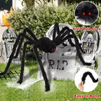 Giant Plush Spider Decoration – 30-200cm Horror Prop for Halloween Party