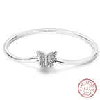925 Sterling Silver Charm Bracelet – Adjustable Green Zircon for Birthday Gifts