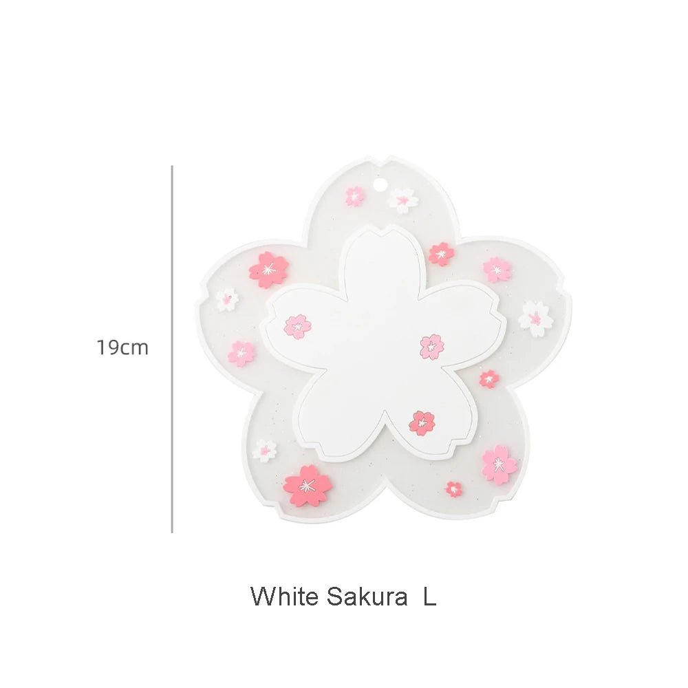 Sakura Cherry Blossom Coaster – Silicone Heat Insulation Mat for Tea Mugs