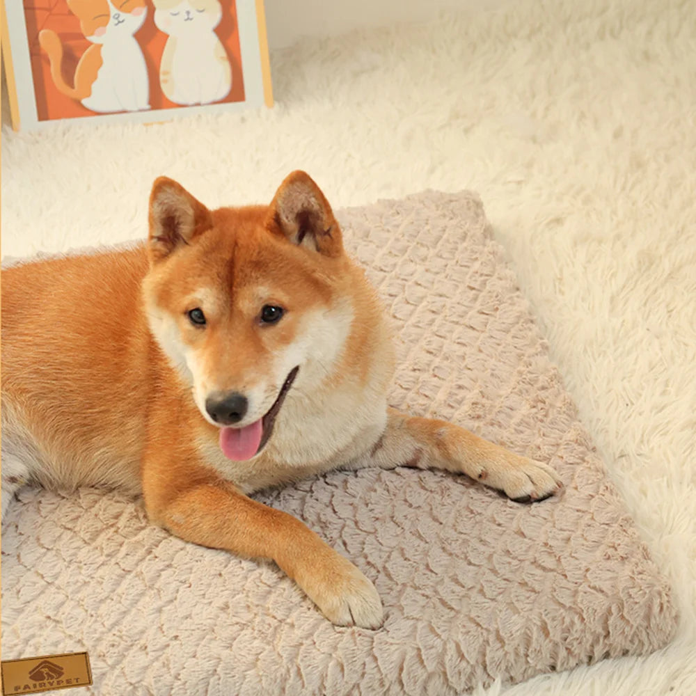 Orthopedic Foam Dog Bed – Removable Faux Fur Cover for Crates