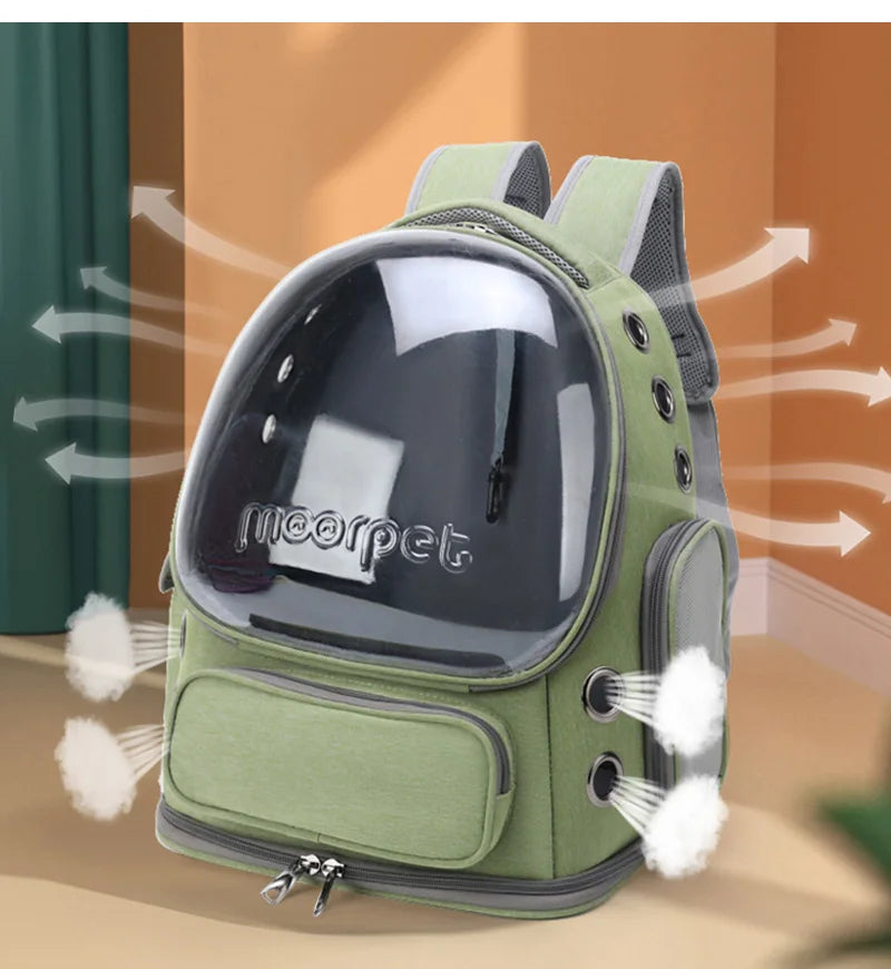 Transparent Pet Carrier Backpack – Breathable Travel Bag for Cats and Dogs