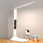 LED Desk Lamp – Rechargeable Touch Light with Alarm and Thermometer for Study