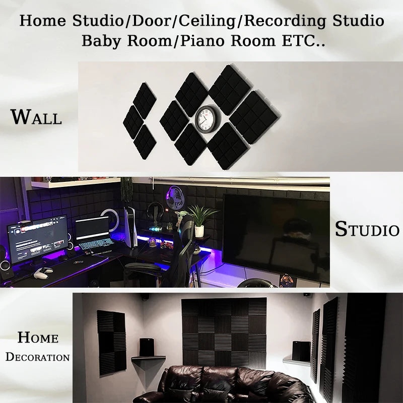 Acoustic Foam Pyramid Panels – Sound Insulation for Home Studio Recording