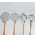 Perforated Aluminum Pizza Peel – Non-Slip Wooden Handle for Home Baking