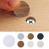 Adhesive Screw Cover Stickers – Black White Gray Plastic for Cabinet Decor