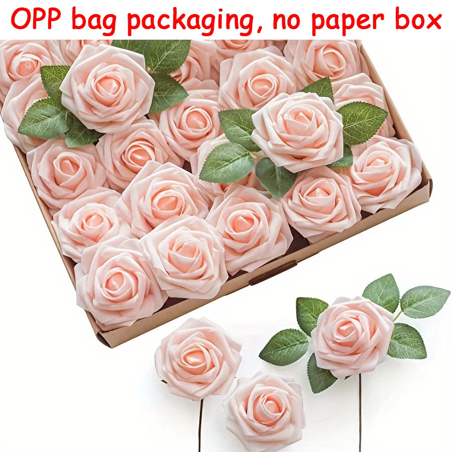 Artificial Rose Flowers – Stemmed Fake Roses for Wedding Bouquets and Decor
