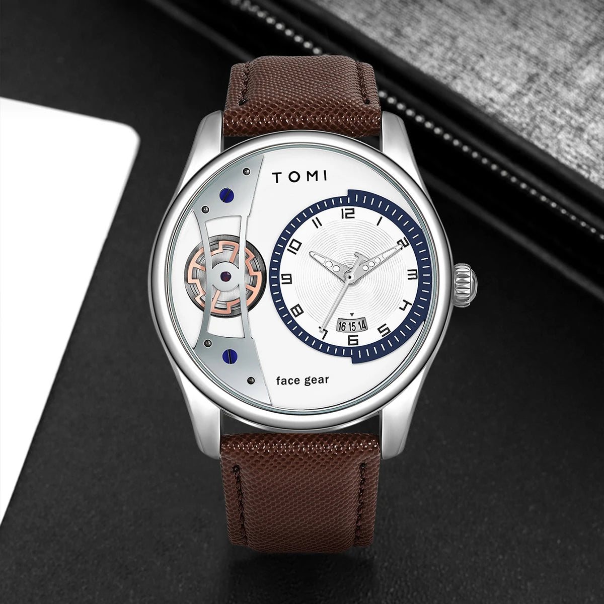 Minimalist Quartz Watch – Luxury Double Strap Set for Business Gift