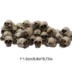 Miniature Skull Head Sculptures – Gothic Resin Decor for Halloween Gardens