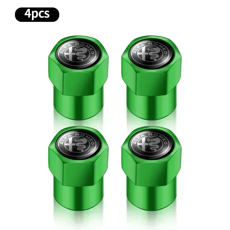 Metal Car Tire Valve Stem Caps – Automotive Accessory for Alfa Romeo Models