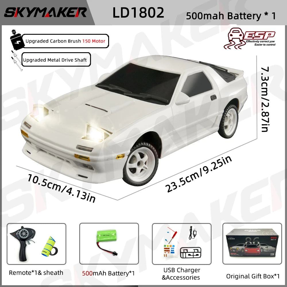 1:18 RC Drift Car – 2.4G Remote Control Vehicle with Gyro for Hobby Racing