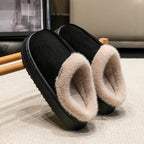 Fluffy Fur-Lined Slippers – Anti-Slip Thick Sole Winter Shoes for Indoor Home Use