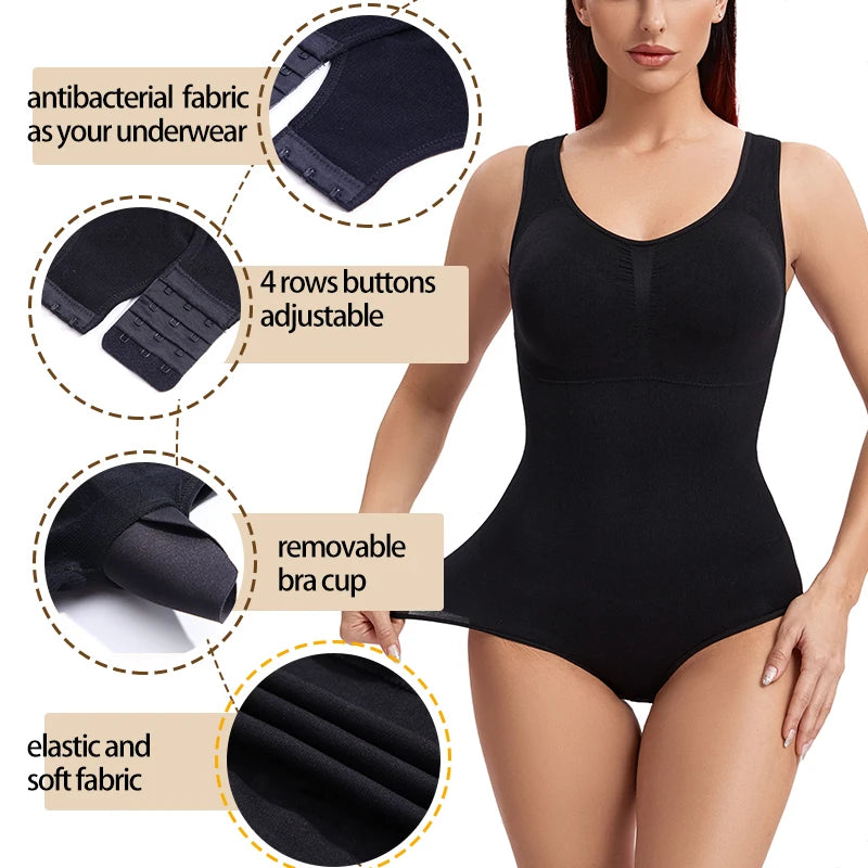 Tummy Control Shapewear Bodysuit – Slimming Waist Trainer for Women Fajas