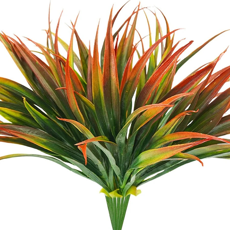 Artificial Spring Grass Leaves – 14 Leaf Bush for Wreath and Wedding Decor