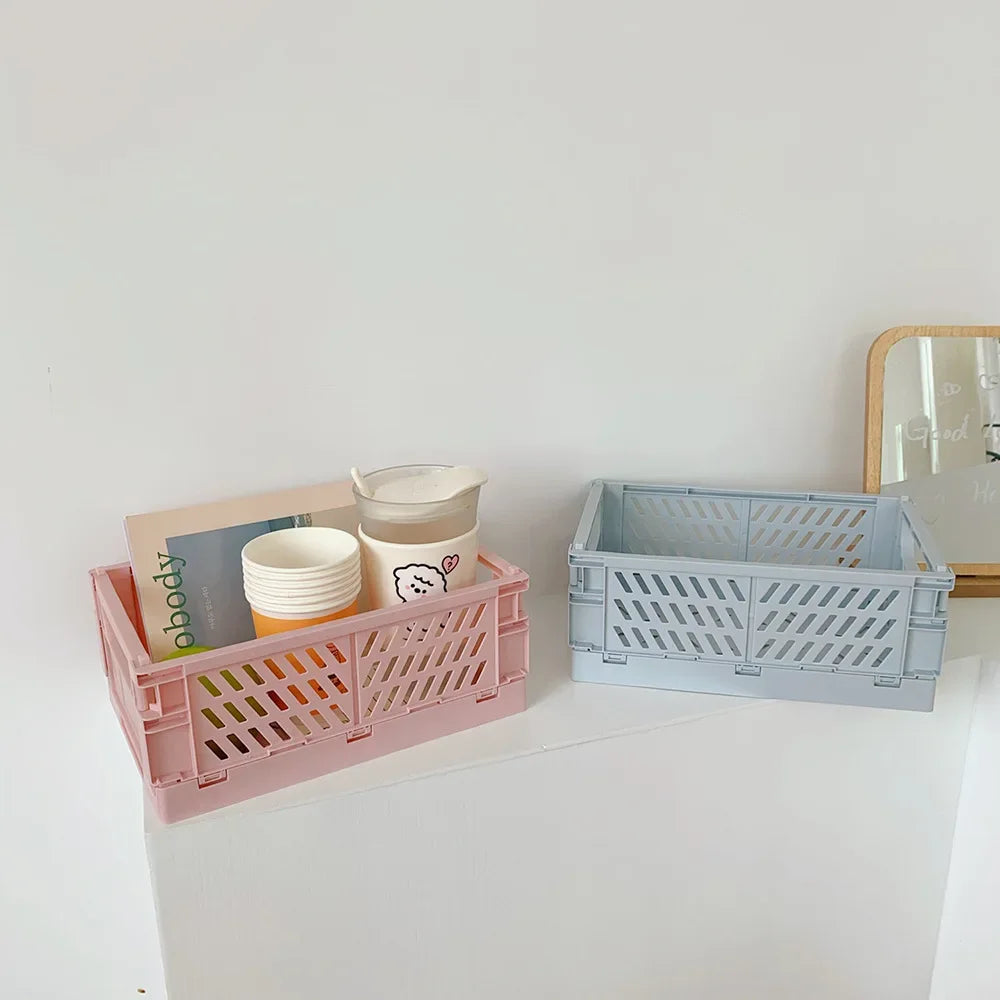 Foldable Storage Crate – Collapsible Organizer for Toys and Desk Supplies