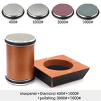 Rolling Knife Sharpener – Diamond Whetstone Kit for Straight Edge Blades