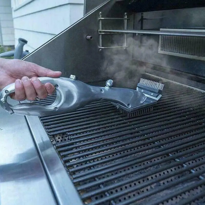 BBQ Steam Cleaning Brush – Scraper Tool for Gas and Charcoal Grills