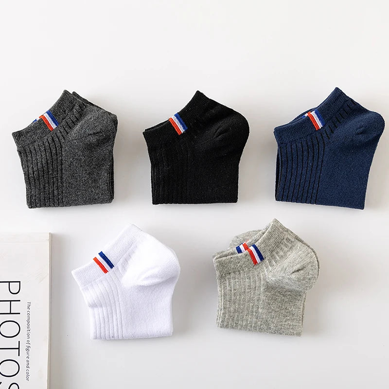 Mens Breathable Boat Socks – Thin Cotton Blended Casual Footwear for Summer