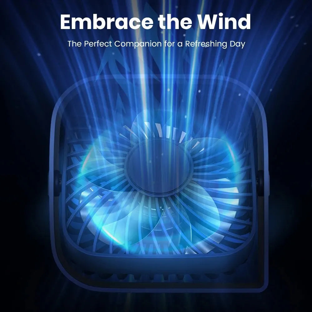 Portable Mini Desk Fan – 360 Degree Quiet USB Cooling for Home and Camping