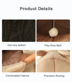 Foldable Cave Cat Bed – Washable Plush Sleeping Mat for Small Pets
