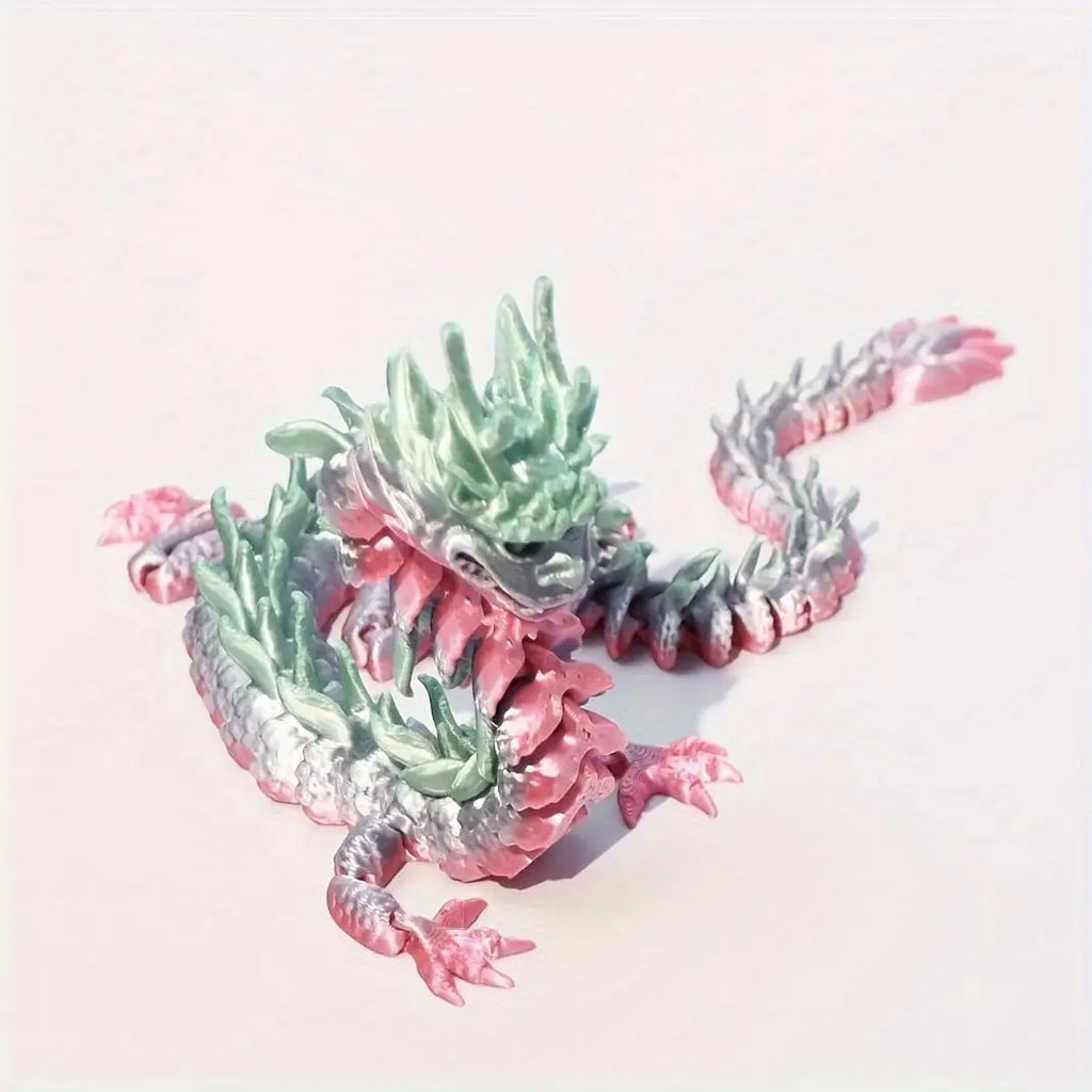 3D Printed Winged Dragon Figurine – Crystal Ornament for Desk Decor Gift