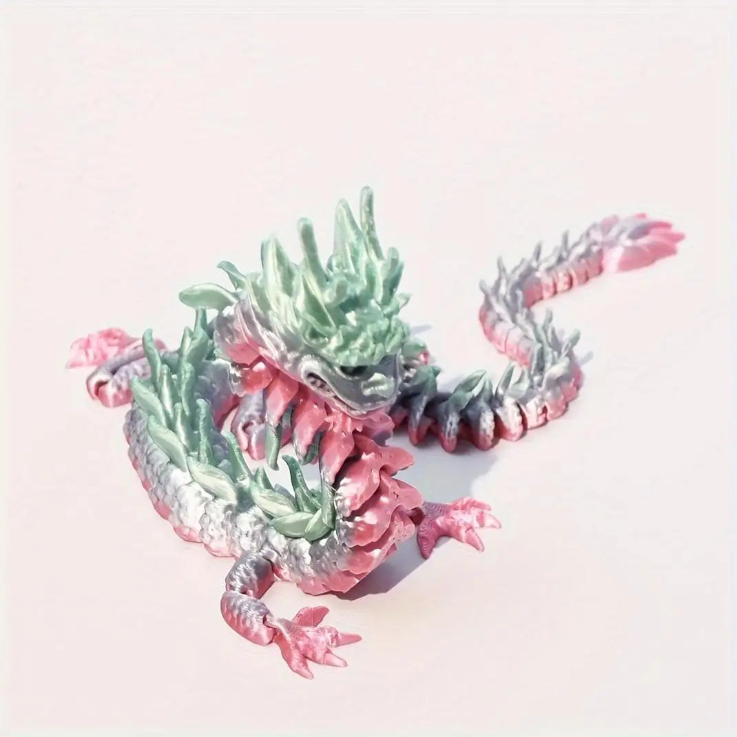 3D Printed Winged Dragon Figurine – Crystal Ornament for Desk Decor Gift