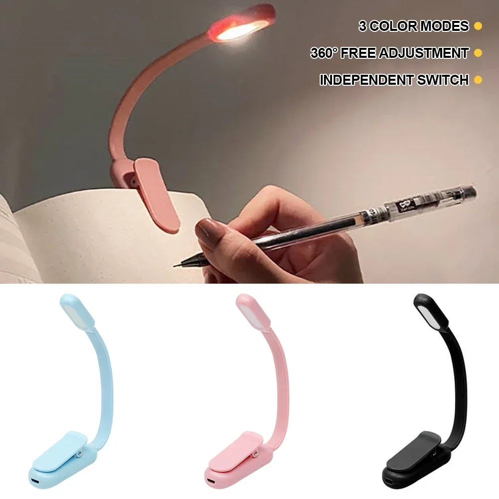 Rechargeable Clip-On Reading Lamp – Adjustable LED Book Light for Travel