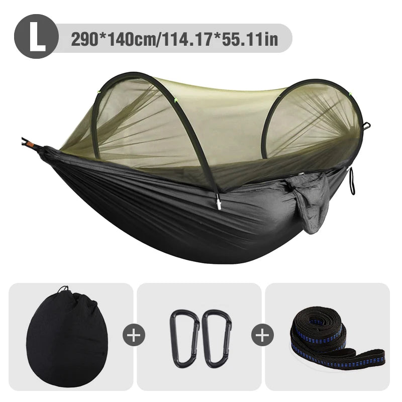 Camping Hammock – Quick Opening with Mosquito Net for Outdoor Sleeping