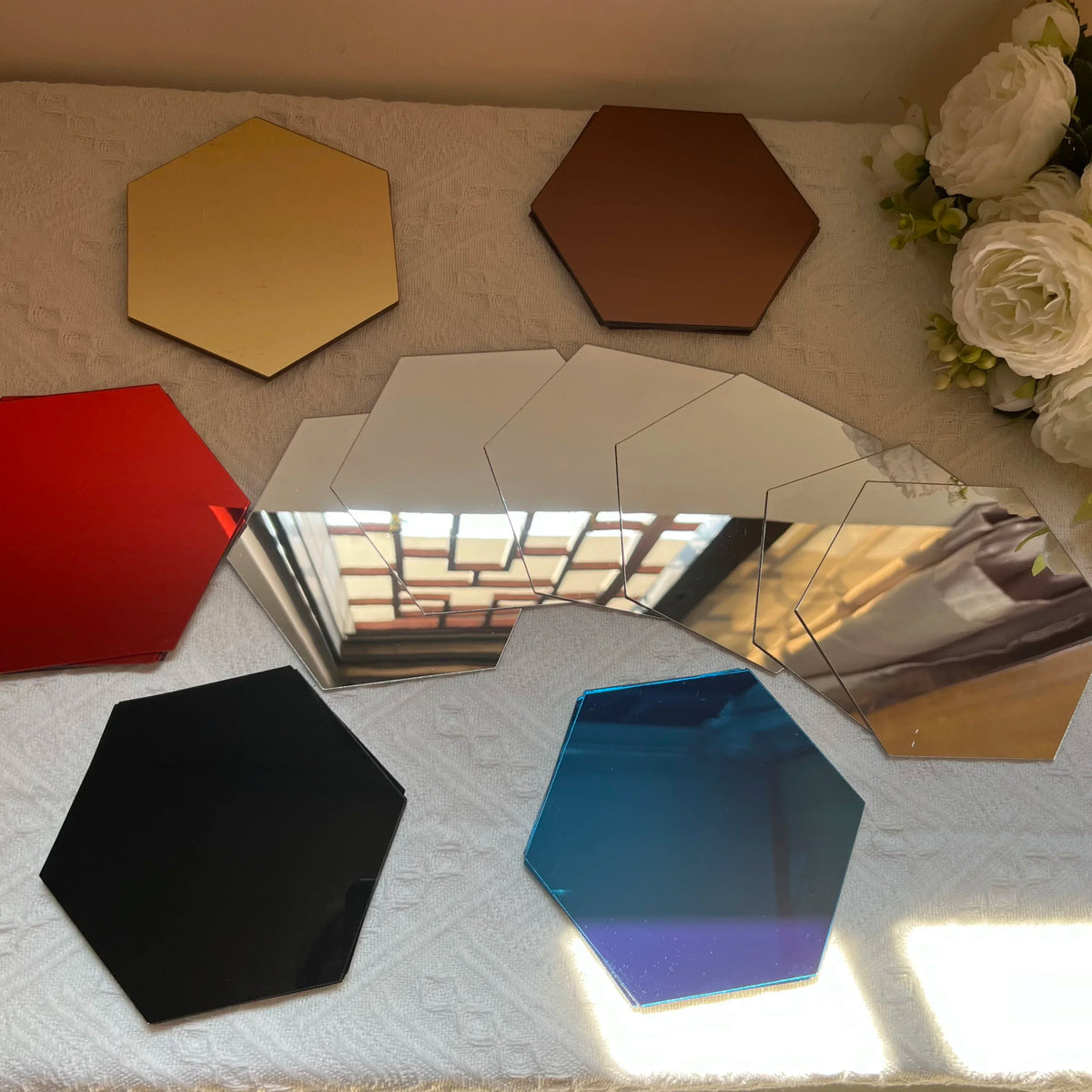 Hexagon Acrylic 3D Mirror Wall Stickers – Self-Adhesive Decor for Home