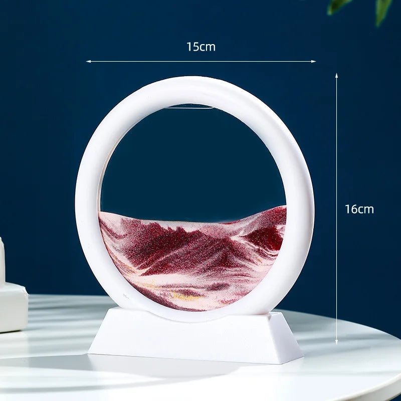 3D Moving Sand Art Frame – Dynamic Liquid Hourglass for Office Home Decor