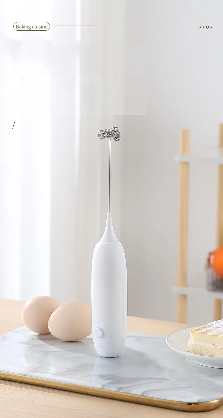 Handheld Electric Milk Frother – Automatic Kitchen Whisk for Coffee Foaming