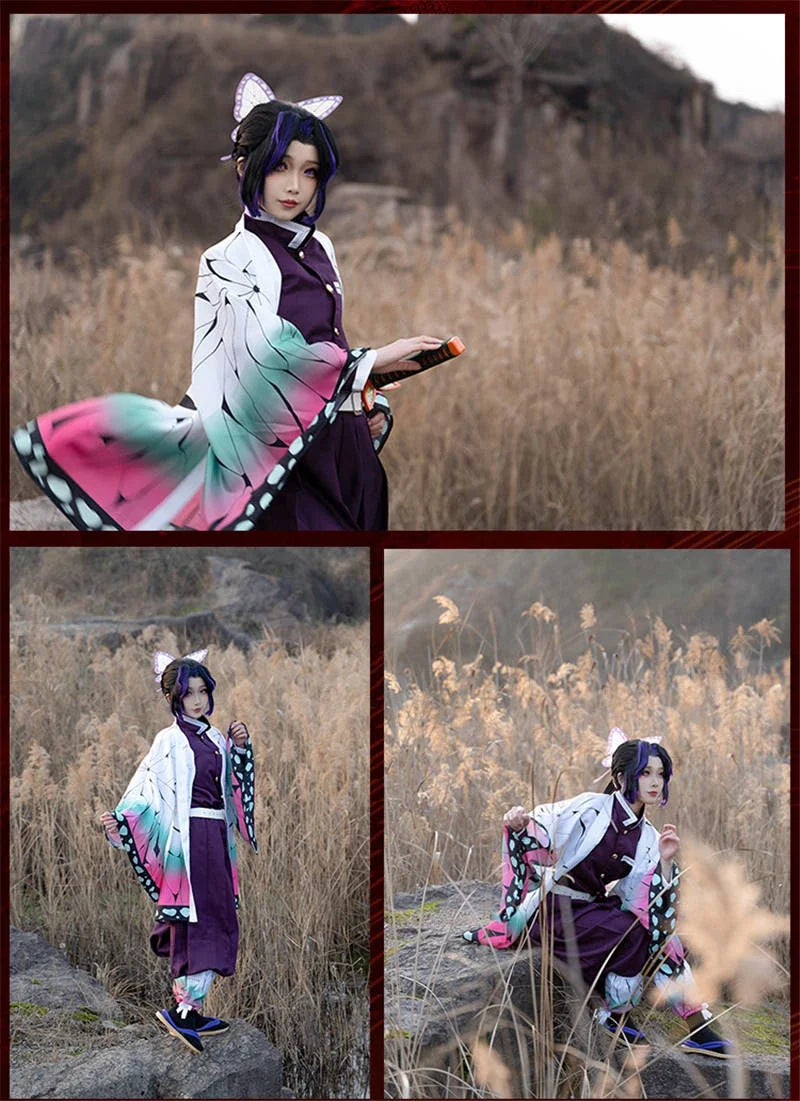 Kochou Shinobu Kimono Uniform Set – Kids Demon Slayer Cosplay for Halloween