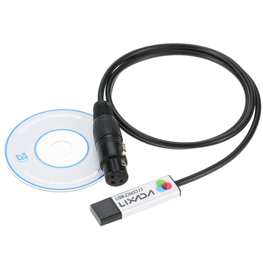 USB to DMX Lighting Controller – Computer Interface for Stage DMX512 Dimming