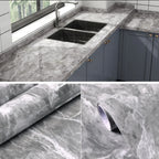 Self-Adhesive Marble Wallpaper – PVC Waterproof Film for Kitchen Renovation