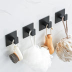 Self-Adhesive Black Wall Hooks – Heavy Duty Hangers for Coats and Towels
