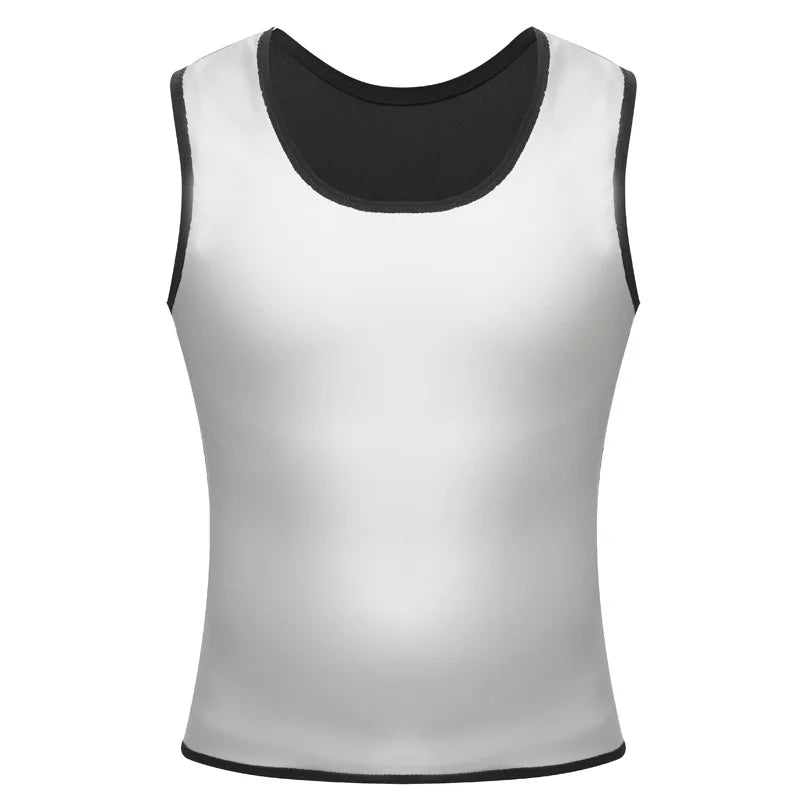 Men's Sauna Shapewear Vest – Silver Coated Compression Top for Weight Loss