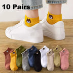 Cute Bear Low Tube Socks – Breathable Cotton Casual Footwear for Women