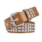 Punk Pyramid Rivet Belt – Metal Studded Hardware for Unisex Y2K Fashion