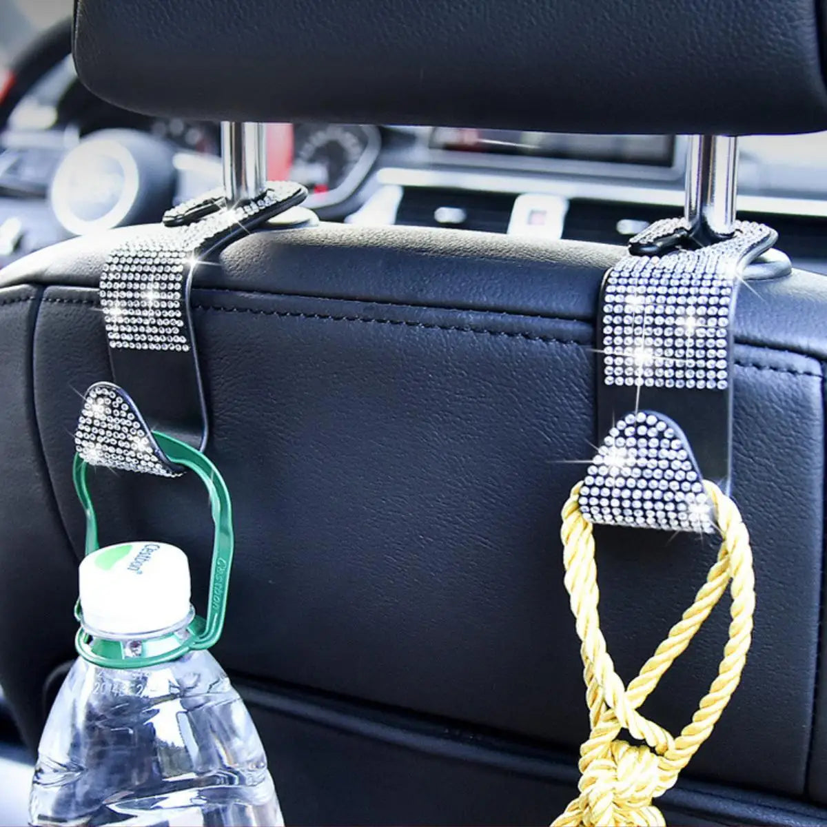 Artificial Diamond Car Hooks – Bling Hidden Seat Hanger for Car Organization