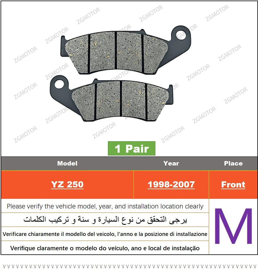 Sintered Brake Pads – Front or Rear Set for Yamaha YZ Motocross Racing