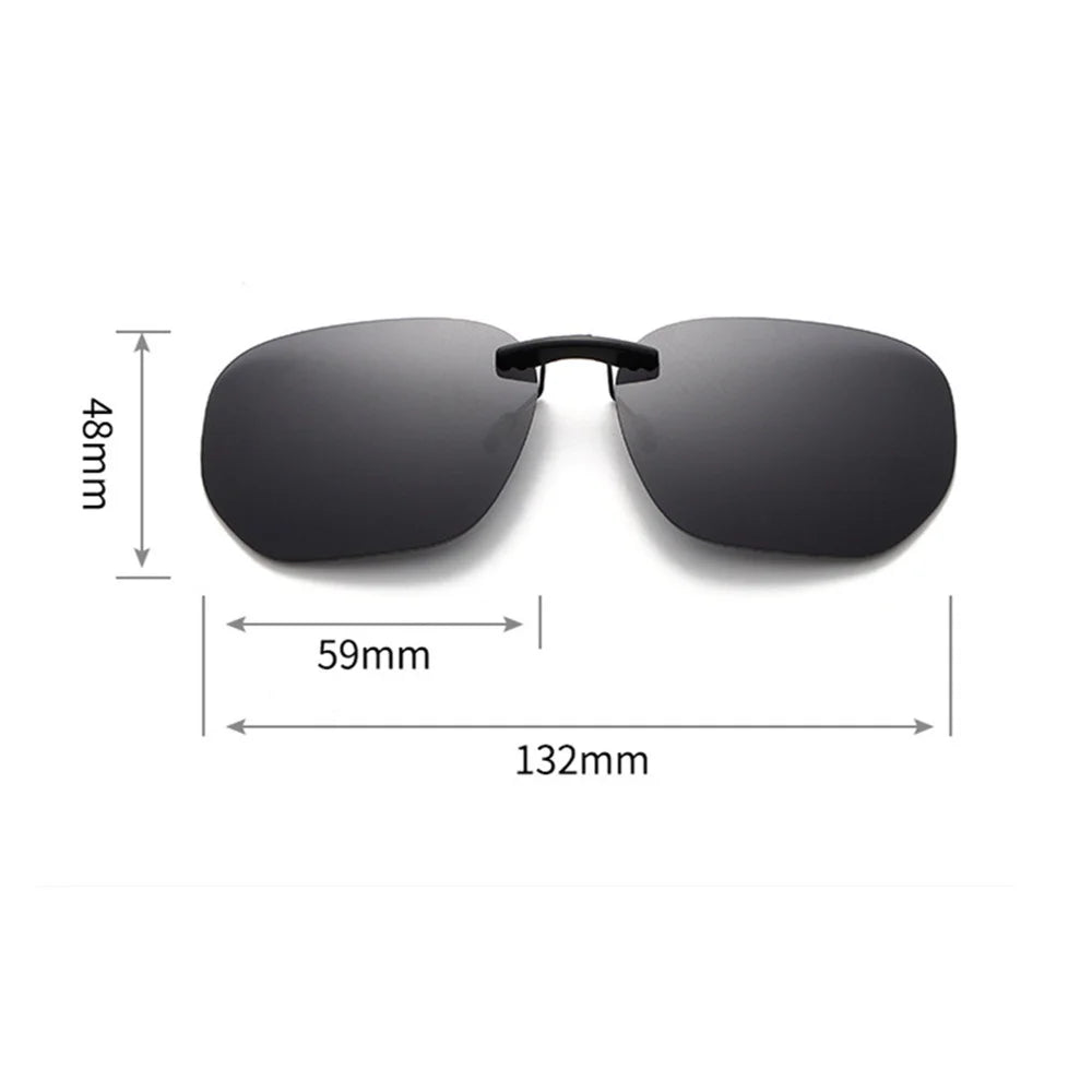 Polarized Clip-On Sunglasses – Square UV400 Lenses for Driving and Fishing