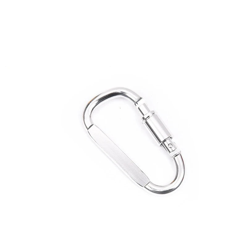 Aluminum D-Shaped Carabiners – 8cm Tactical Clips for Outdoor Camping Gear