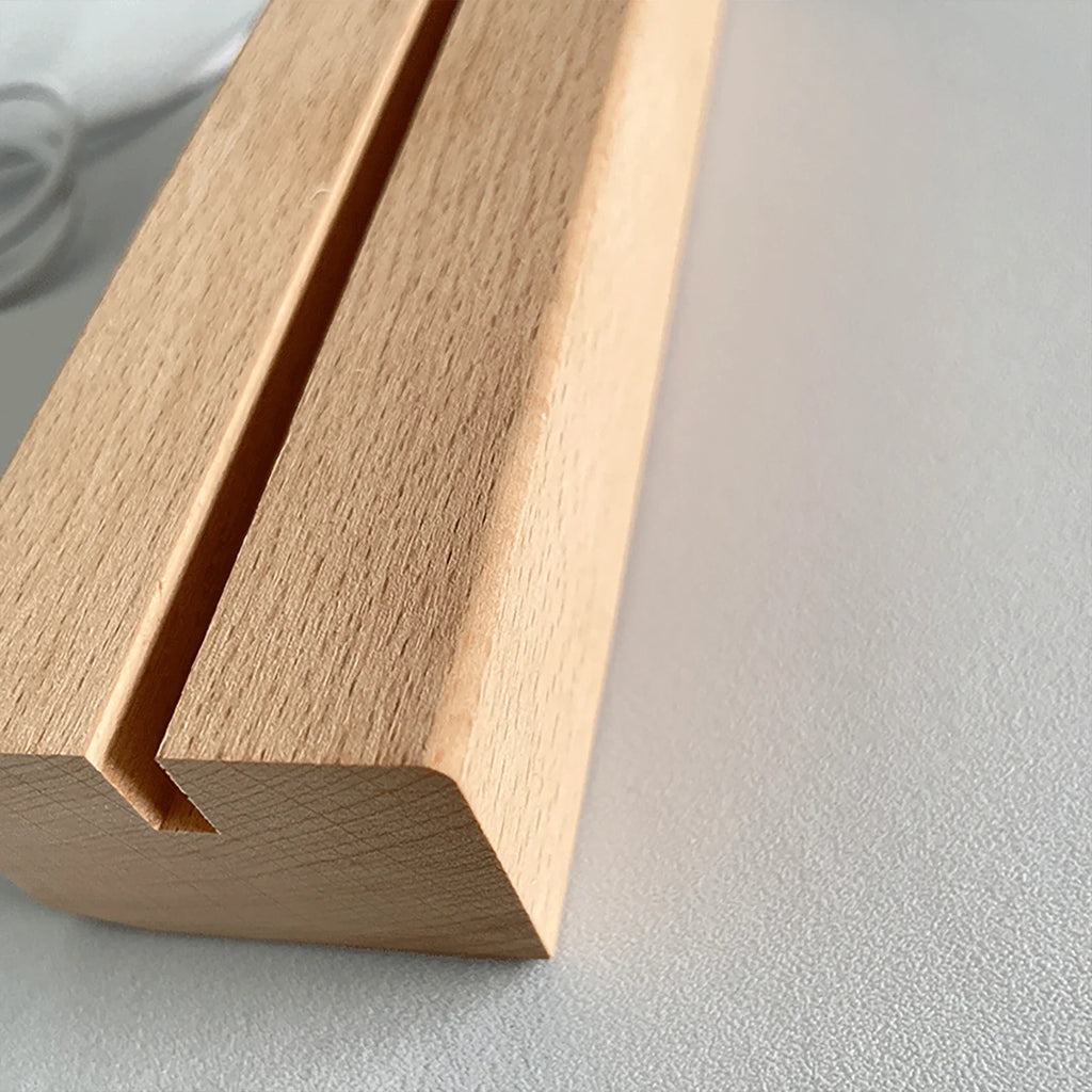 Rectangular Wooden LED Display Base – USB Light Stand for Acrylic Art Decor