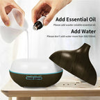Wood Grain Aroma Diffuser – 550ml USB Humidifier for Home Relaxation