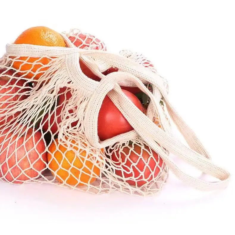 Reusable Cotton Mesh Tote Bag – Eco-Friendly Produce Storage for Grocery Shopping